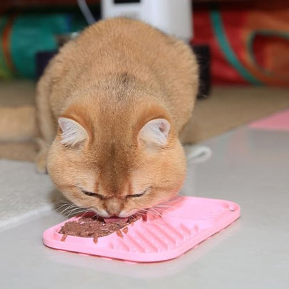 Lick Mat for Cat & Puppy, Premium Silicone Slow‑Feeder Bowl, BPA‑Free, Food‑Grade, Suction‑Cup Design for Dry & Wet Food – Anxiety & Boredom Relief, Dishwasher & Freezer Safe, Pink - Image 7