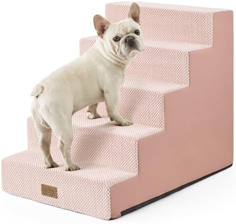 COZY KISS Dog Stairs for Small Dogs, 5 Step Pet Stairs for Beds & Couches by COZYKISS