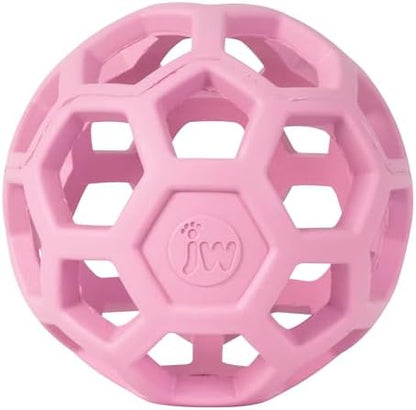JW Pet HOL-ee Roller Dog Puzzle Ball, Small 3in, Natural Rubber, Pink by JWPet
