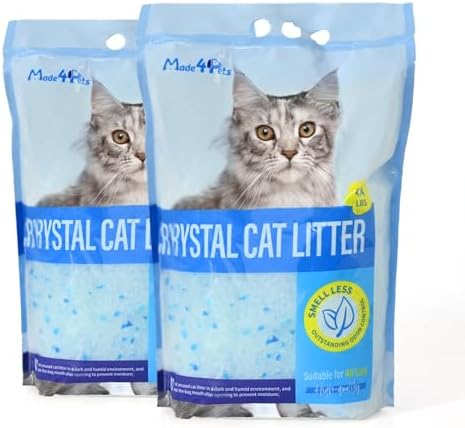 Made4Pets Cat Litter Crystals,Non Clumping Litter 8.6 lbs(2 x 4.3 lb Packs) by Made4Pets