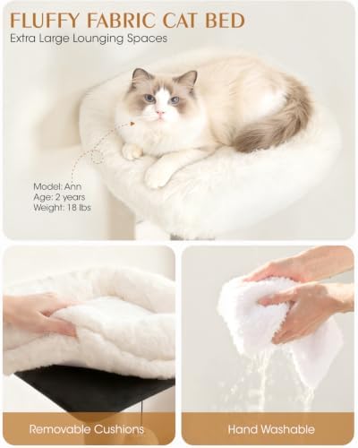 60" Heavy Duty Cat Tree, Tall Cat Tower for Large Cats, Grey - Image 3