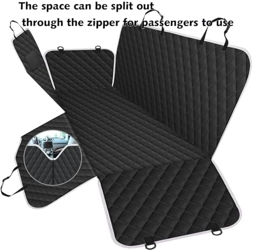 Meolsaek Back Seat Cover for Dogs,Zipper Hammock Car Seat Protector(Black) - Image 2