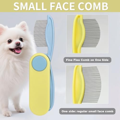 Foldable 2-in-1 Pet Face Comb for Dogs & Cats for Face Eyes Ears (Purple) - Image 2