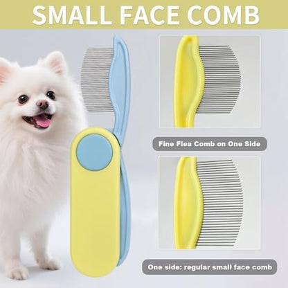 Foldable 2-in-1 Pet Face Comb for Dogs & Cats for Face Eyes Ears (Purple) - Image 2