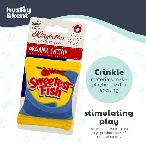 Huxley & Kent Plush Crinkle Catnip Cat Toy, Sweetest Fish - Image 7