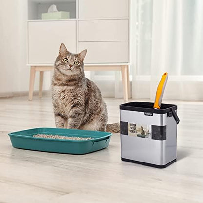 Universal Cat Litter Scoop Holder, Stainless Steel Small Portable Cat Litter Scooper Holder Trash Container. - Image 6