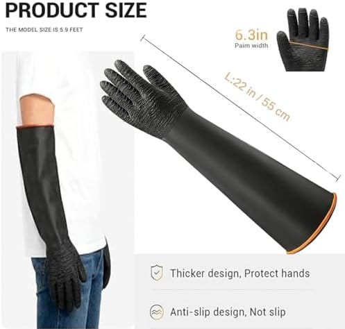 YOFANG 22" Long Sleeve Pet Grooming Bathing Gloves Waterproof - Image 5