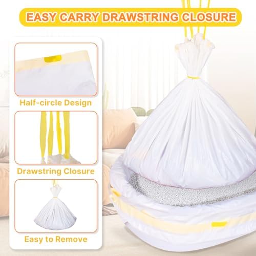30 Count Cat Litter Liners Large, Jumbo Tear Resistant Heavy Duty Cat Litter Bags with Drawstring, Extra-Thick Kitty Litter Box Bags-36" x 18" - Image 6