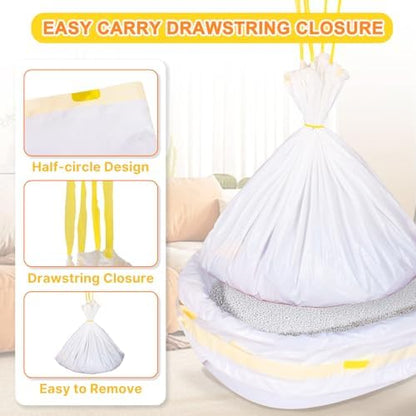 30 Count Cat Litter Liners Large, Jumbo Tear Resistant Heavy Duty Cat Litter Bags with Drawstring, Extra-Thick Kitty Litter Box Bags-36" x 18" - Image 6