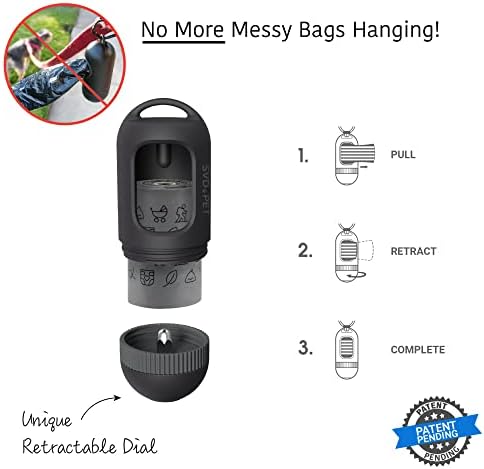 SVD.PET 2-Pack Pet Retractable Waste Bag Dispensers, Black & Primrose Pink - Image 2