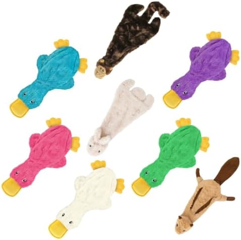 Best Pet Supplies 2-in-1 Stuffless Squeaky Dog Toy - Pack of 4, Medium by BestPetSuppliesLLC