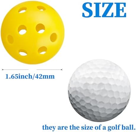 12Pcs Cat Ball Toy, Low Noise No Bells Holey Plastic Cat Balls, Funny Interactive Cats Toys for Indoor Cats, Firm Toy Balls for Kitten Puppy Ferret Bird (1.65", Yellow) - Image 2