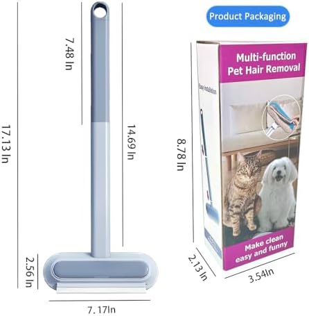 14" Long Handle Pet Hair Remover for Furniture & Couch, Reusable Cat Dog Fur Cleaner Tool for Carpet, Car Seat - Image 6