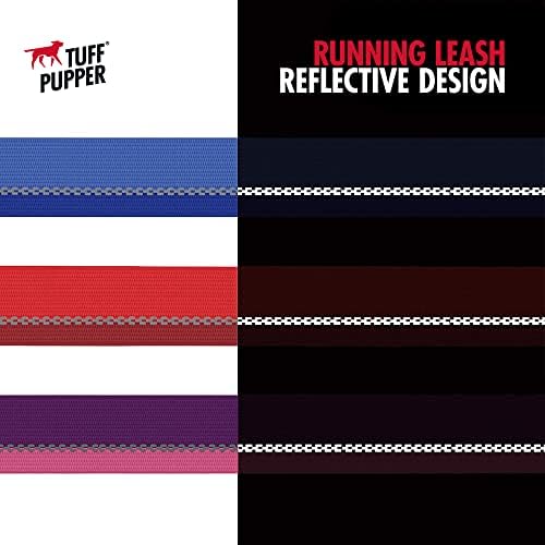 Tuff Pupper Hands Free Bungee Dog Leash | Lightweight for Running Jogging Walking | Adjustable Padded Waist Belt (24-50 inch) | Bungee Stretch 3 to 6 Feet | Strong Ballistic Nylon w/Reflective Strips - Image 6