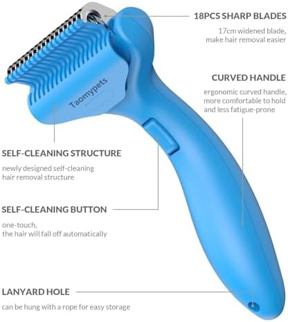 One Press Self Cleaning Dog Brush for Shedding Undercoat Deshedding Rake - Image 5