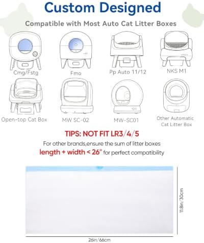 66 Count 26"x11.8" Cat Litter Box Bags Liners for Automatic Cat Litter Box - Image 2