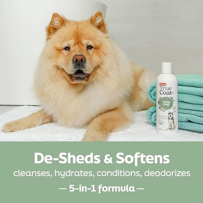 True Coat Thick Coat Dog Shampoo, 5 in 1 De‑Sheds & Softens with Oat Milk, Coconut Oil & Aloe, 16 oz - Image 2
