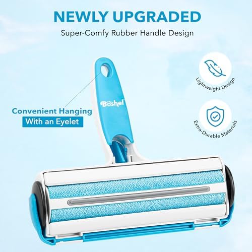 BOSHEL Pet Hair Remover for Laundry - Lint Roller for Pet Hair - Dog Hair Remover with Hair Base - Pet Fur Remover with Comfy Rubber Handle - Easy Clean Pet Hair Remover Roller for Couch - Image 2