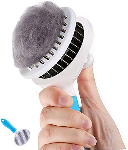 Cat Brush for Shedding, Self Cleaning Slicker Brush - Skin Friendly Deshedding Grooming Tool for Dogs Cats Rabbit Massage Removes Loose Undercoat by eMMiuss