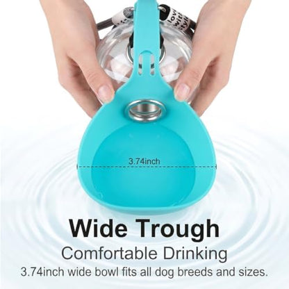 Dog Drinking Bottle, Leak-Proof Foldable Silicone Bowl (Blue B) - Image 3