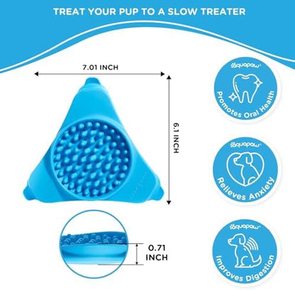 Aquapaw Dog Licking Mat - Suction Slow Feeder & Feeding Mat - Bath Toy Dispenser for Dog Bath Toys & Grooming Treats - Grooming Lick Pad for Peanut Butter Treat & Shower Snack Holder - Blue - Image 5