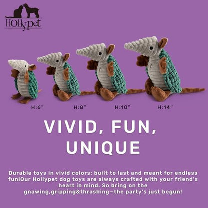 Hollypet Armadillo Squeaky Puppy Dog Toys for Small Medium Dogs, 8" - Image 2