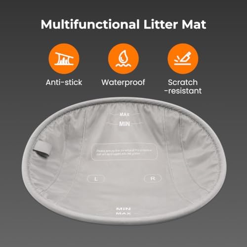 HHOLOVE Self Cleaning Litter Box, Open Top Automatic Litter Box, Safety Sensors Protection, App Control for Multiple Cats, Odor Control Includes 1 roll Liner, Large Waste Bin (Gray) - Image 2