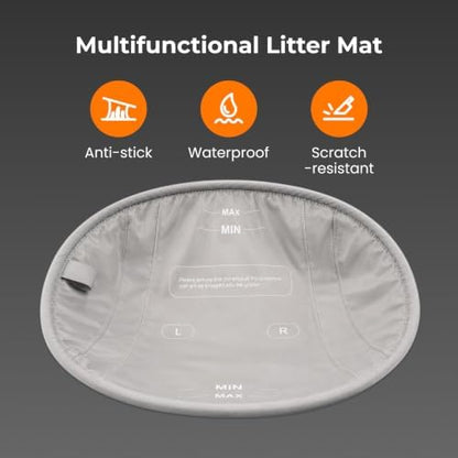 HHOLOVE Self Cleaning Litter Box, Open Top Automatic Litter Box, Safety Sensors Protection, App Control for Multiple Cats, Odor Control Includes 1 roll Liner, Large Waste Bin (Gray) - Image 2