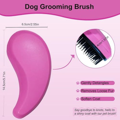 Puppy Brush for Small Dogs - Soft Dog Brush (Pink) - Image 2