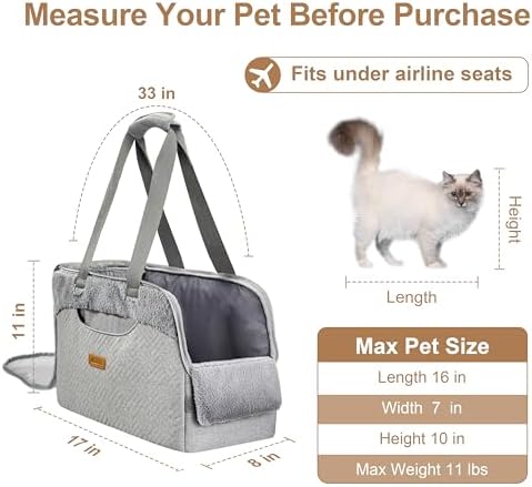 Dog Purse Carrier for Small Dogs Cats Rabbits Up to 12lbs, Lightweight Pet Sling Carriers with Large Pockets, Portable Puppy Soft Sided Tote Bag Carrier for Vet,Hiking,Travel - Image 2