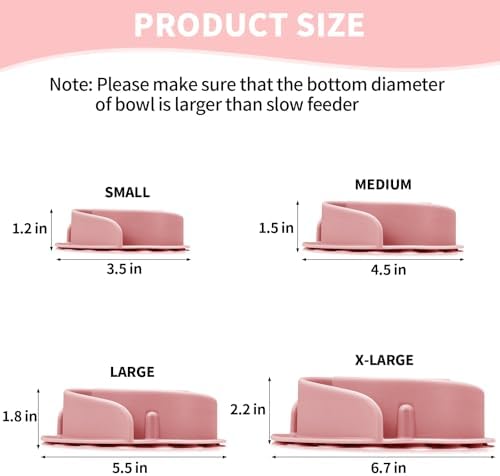 Slow Feeder Dog Bowls Insert, Bestalk Soft Silicone Slow Eating Feeder Insert with Suction Cups for Small, Medium and Large Dogs, Fit into Basic and Elevated Dog Bowls, Pink - Image 3