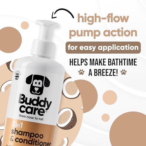 2in1 Dog Shampoo & Conditioner by Buddycare | Coconut Scented | with Aloe Vera and Pro Vitamin B5 (50.72oz) - Image 6