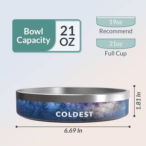 Coldest Dog Bowl - Anti Rust Metal, Non Slip, 3 Layers Insulated Stainless Steel Dog Bowls - Spill Proof & Heavy Duty - Water Bowl for Dogs, Cats & Pets, Dish Washer Safe (21 oz, Into The Beyond) - Image 4