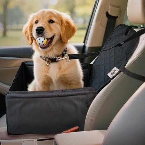 PAWISE Dog Front Seat Cover for Car,2-in-1 Full Protection Dog Car Seat Cover with Safety Belt, Waterproof Single Pet Seat Cover,Fits Trucks, SUVs, Jeep by PAWISE