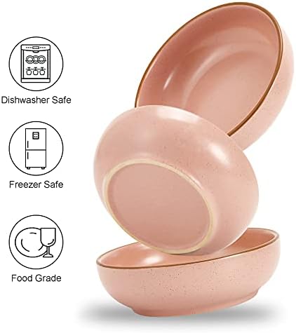 Ceramic Cat Bowls, Howise Pet Bowl Cat Dishes for Food and Water, 5.19 in Cat Food Bowl 3 Pack Pet Dishes for Cats Puppy, Matte Pink Finish - Image 5