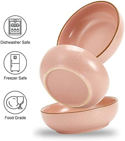 Ceramic Cat Bowls, Howise Pet Bowl Cat Dishes for Food and Water, 5.19 in Cat Food Bowl 3 Pack Pet Dishes for Cats Puppy, Matte Pink Finish - Image 5