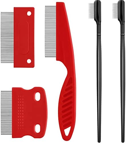 Boao 5 Pcs Dog Eye Comb Tear Stain Remover Grooming, Red, Black by Boao