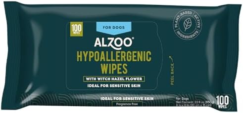 ALZOO Hypoallergenic Dog Grooming Wipes with Witch Hazel, 100% Plant-Based Formula, Gentle Daily Pet Wipes for Dogs, 100 Count - Image 3