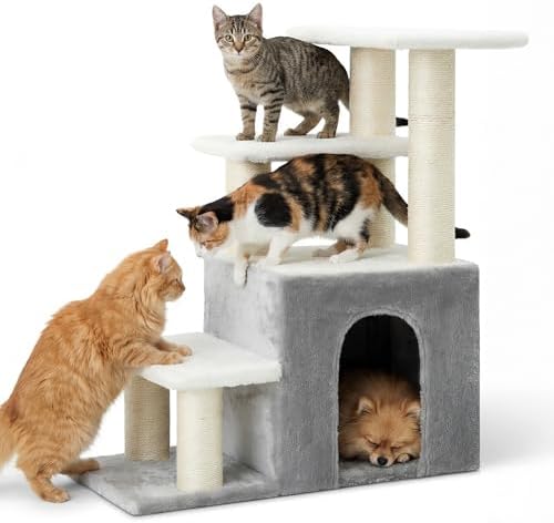 Heybly Cat Scratching Post, Pet Steps for Indoor Cats and Dogs, HSP002SWWH - Image 2