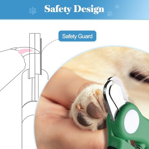 Swihauk Heavy Duty Dog Nail Clippers and Trimmers, Professional Pet Nail Clippers with Nail File for Dogs Cats Small Animal, Claw Clippers with Safety Guard to Prevent Over-Cutting, Green - Image 4
