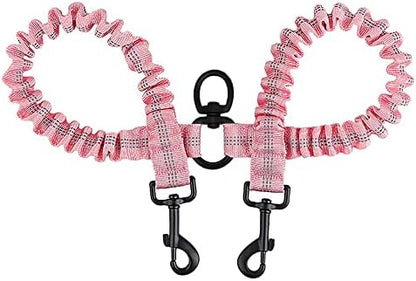 BAOBOTE Pet Double Dog Leash, Shock Absorbing Reflective Bungee Lead by BAOBOTE