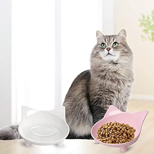 Cat Food & Water Bowls, Shallow Non-Slip Wide Cat Dishes for Whisker Relief - Image 6