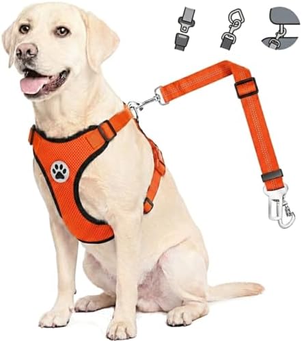 Lukovee Dog Car Harness Seat Belt, Harness & Seatbelt with 2 in 1 Buckle by Lukovee