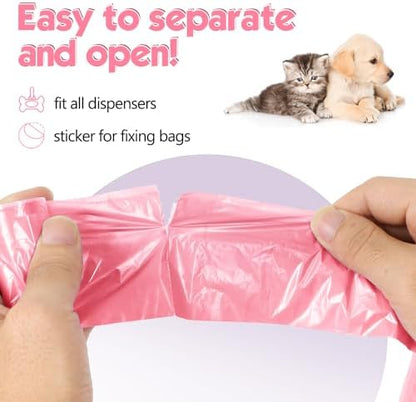 Lifegogo 1140 Counts 57 Rolls Unscented Doggy Poop Bags, Leak-Proof, Easy Tear-Off, Pink (13 x 9 Inches) - Image 4