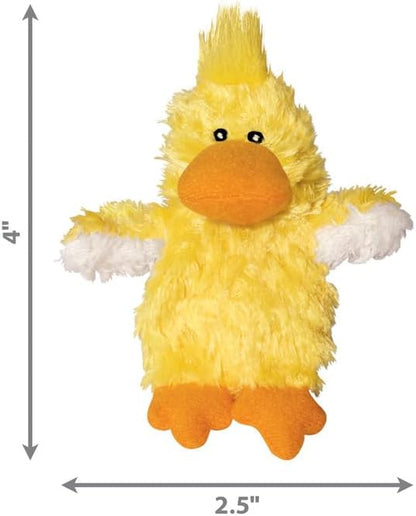 KONG - Plush, Low Stuffing Squeak Duck Dog Toy - Replacement Squeaker Included- For Small Dogs