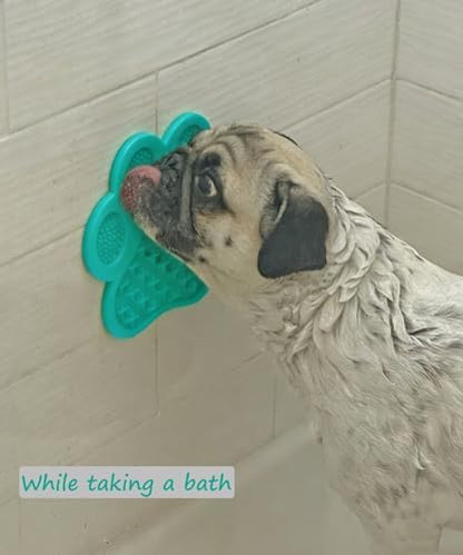 Dog Lick Pad, Dog Feeding Mats Slow Eating Pet Mat with Super Suction for Dogs Licking Peanut Butter, Pet Bathing, Grooming Training (Turquoise) - Image 4