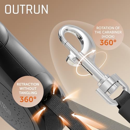 OUTRUN Retractable Dog Leash 16 FT Tape, up to 55 lb, No Tangle - Image 5