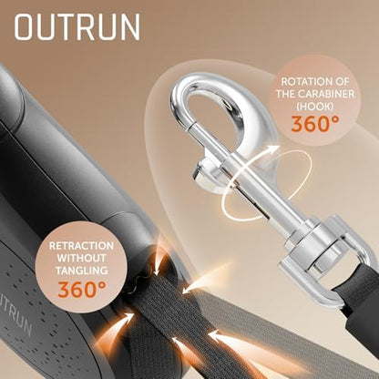 OUTRUN Retractable Dog Leash 16 FT Tape, up to 55 lb, No Tangle - Image 5