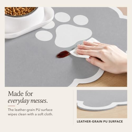 Scalloped Dog Feeding Mat, Grey, 14" X 19” - Image 6