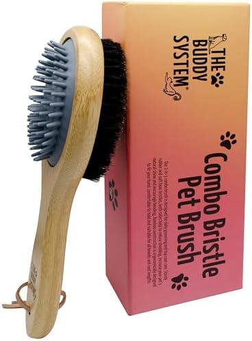 The Buddy System - Combo Bristle Pet Brush, 2-in-1 Brush by TheBuddySystem
